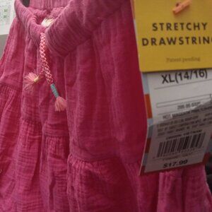 Cat & Jack Girls size 14/16  Hot Magenta Pink Cotton Gauze Skirt
